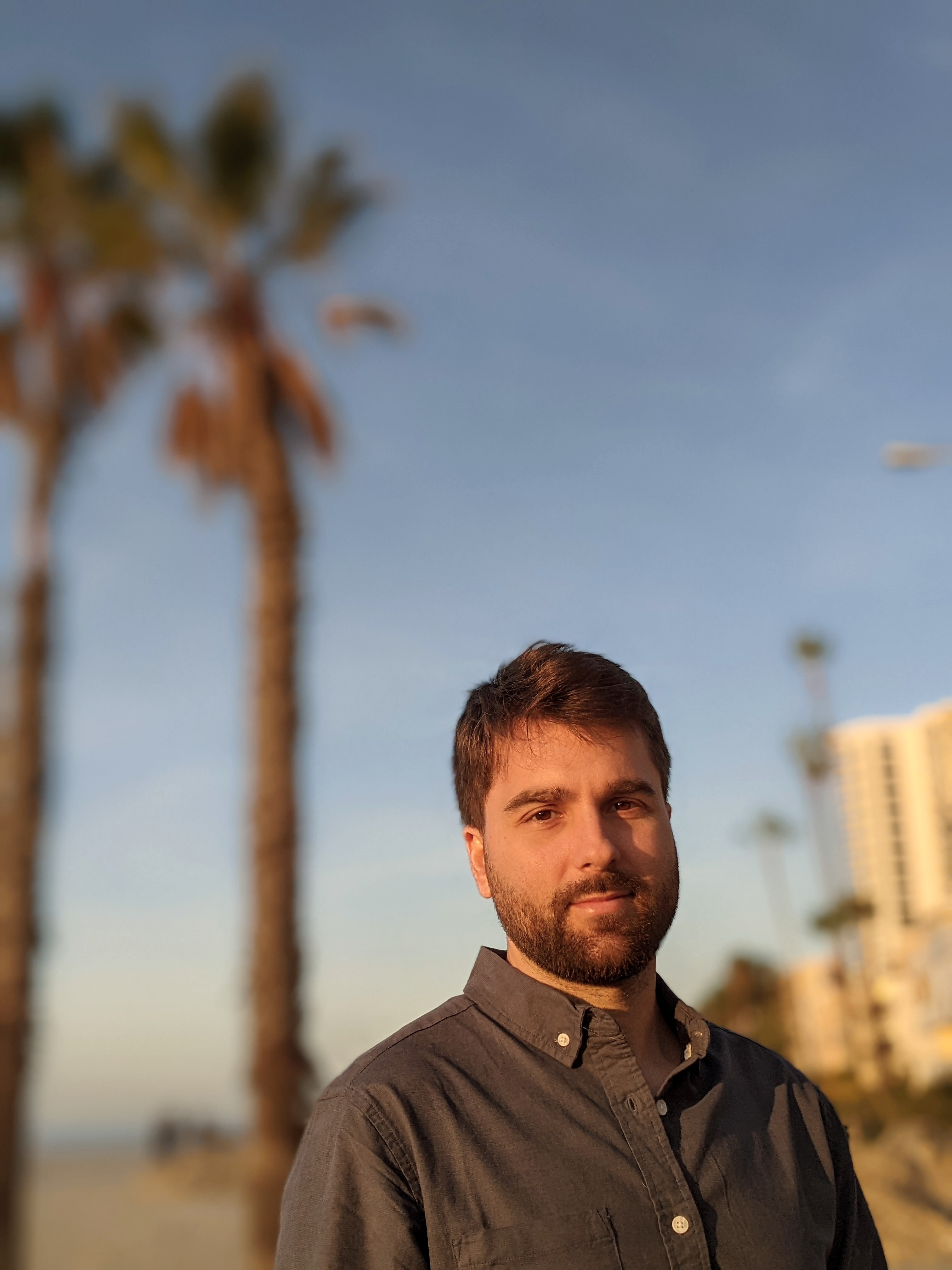Picture of Pablo Santalla in Long Beach, CA, after the engagement photo sesion.